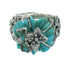 Turquoise And Silver Southwestern Flower Dragonfly Ring Size 6-1/4 YX68966